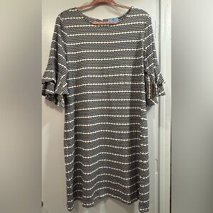 Cece striped shirt sleeve sheath dress